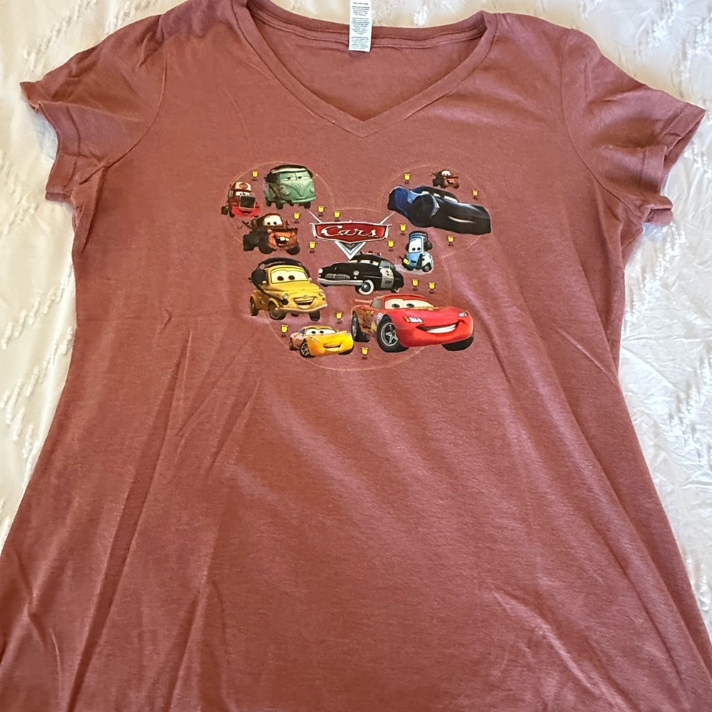 Women’s V-neck T-Shirt with Cars Characters